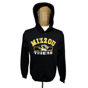 Missouri Tigers Hoodie Mens Medium Black Gold Champion Hooded Sweatshirt NWOT